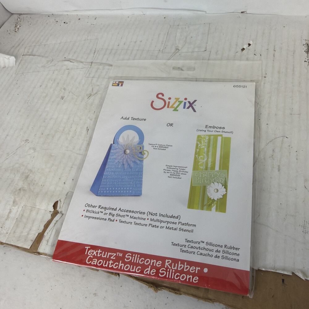 Sizzix 655121 Texturz Accessory - Silicone Rubber Brand New Sealed